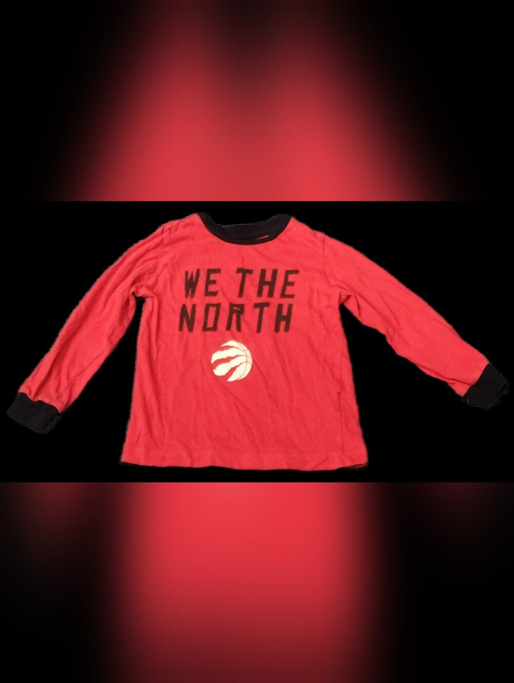 #KCB88 NBA Red 'We The North' Long-Sleeve Tee with Black Graphic